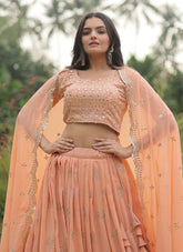 Bewitching Lehenga Choli in Peach
